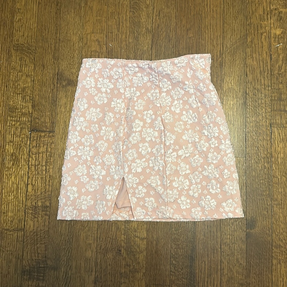 Pink mini skirt